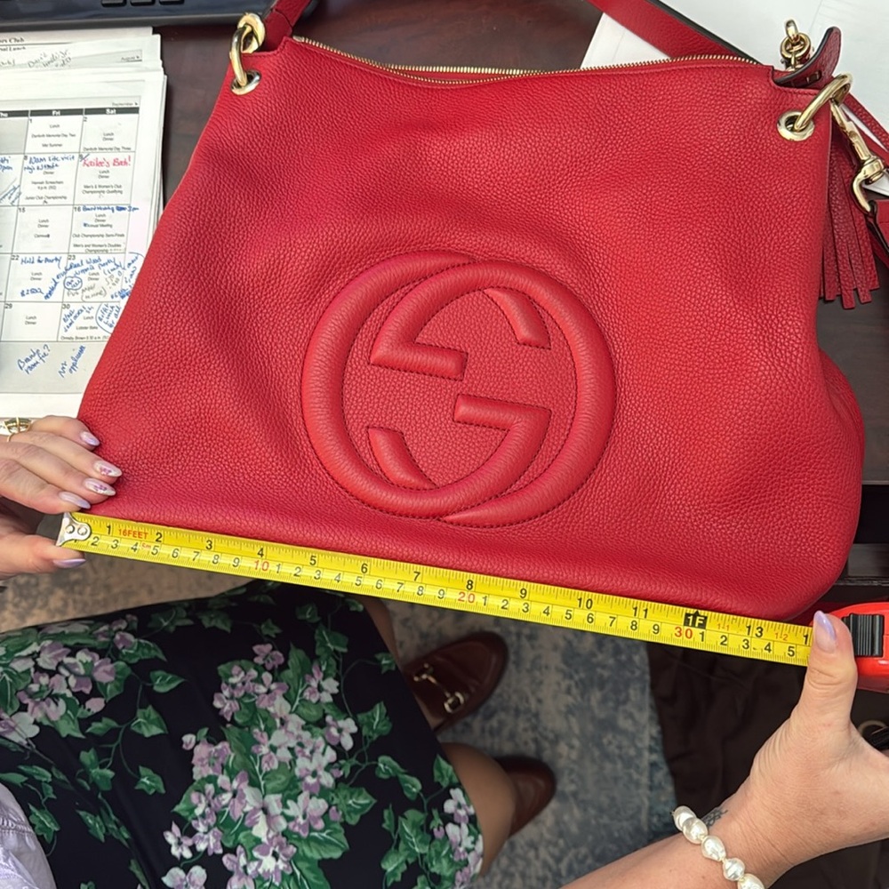 Gucci Red Soho Leather Hobo Bag - Picture 14 of 16
